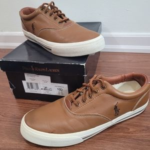 Polo Ralph Lauren tan Vaughan Leather shoes size 10